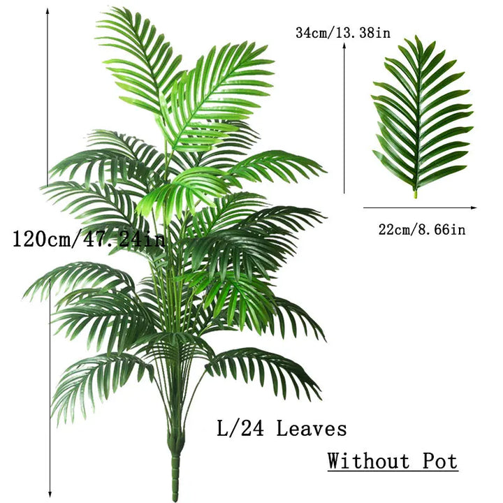 Large Artificial Tropical Palm Tree – 90/120cm Fake Coconut Butterfly Palm for Home, Office & Garden Decoration