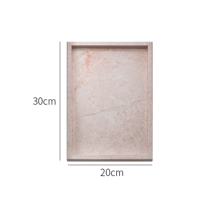 Pink Marble Vanity Tray – Natural Stone Perfume & Jewelry Organizer