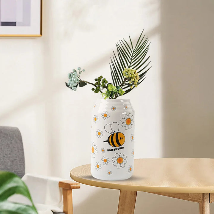 Pop Art Ceramic Can Vase – Modern Flower Holder