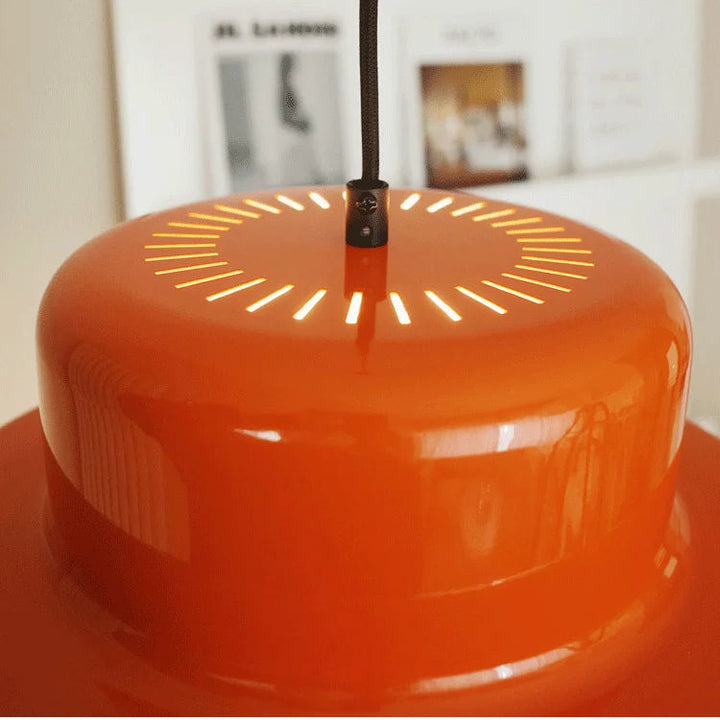 Bauhaus Vintage Orange Pendant Lamp – Retro Iron Light