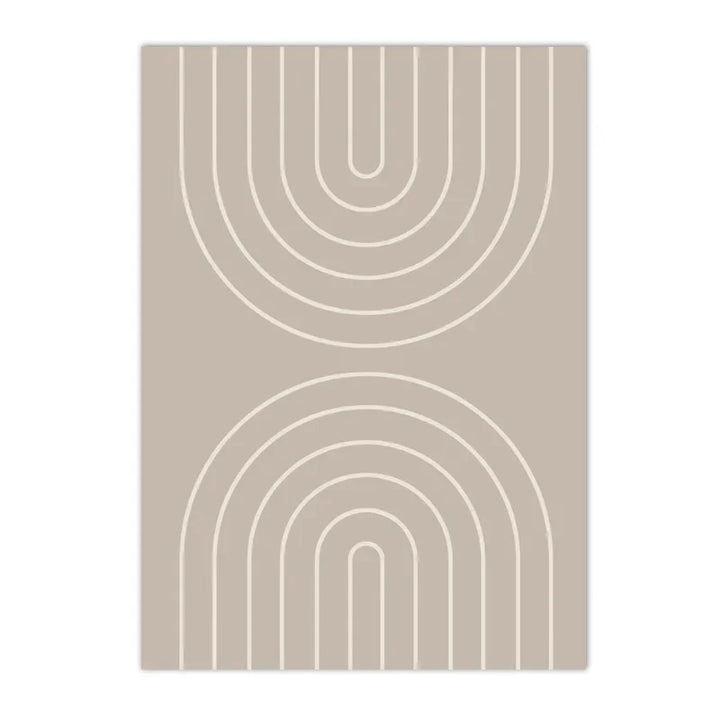Modern Minimalist Beige Line Canvas Print – Abstract Boho Wall Art for Bedroom & Living Room | Unframed Three-Piece Poster Set
