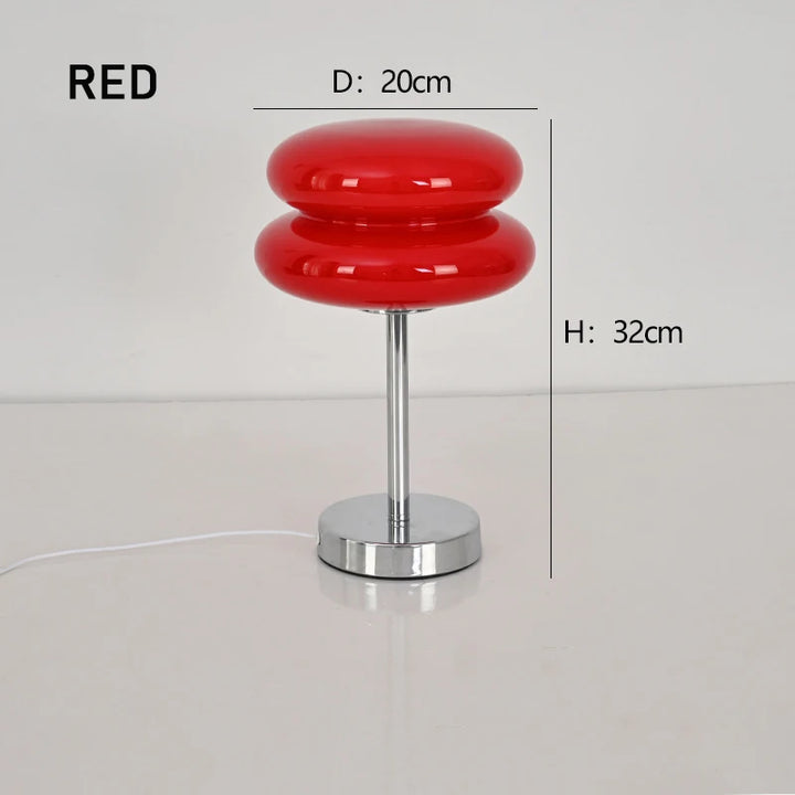 Stained Glass Egg Tart Table Lamp – Retro Mushroom Bedside & Desk Light for Bedroom, Study, Living Room Décor