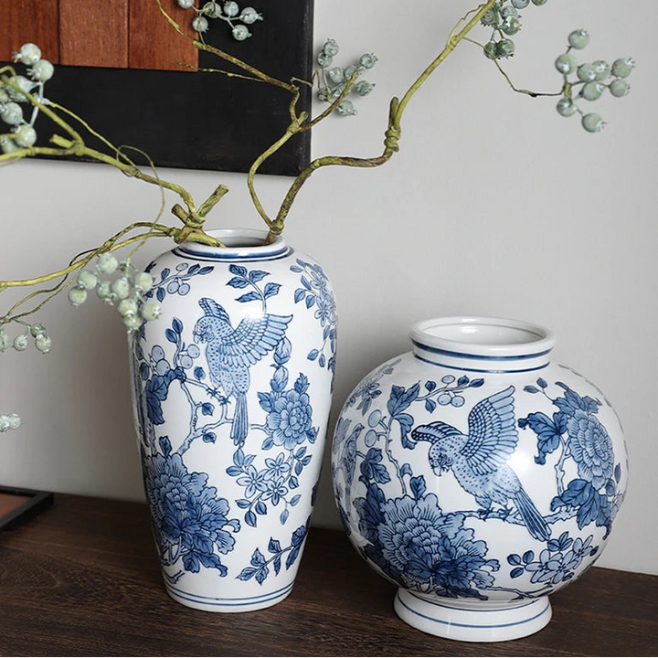 Blue and White Porcelain Vase – Classic Ceramic Table Decor