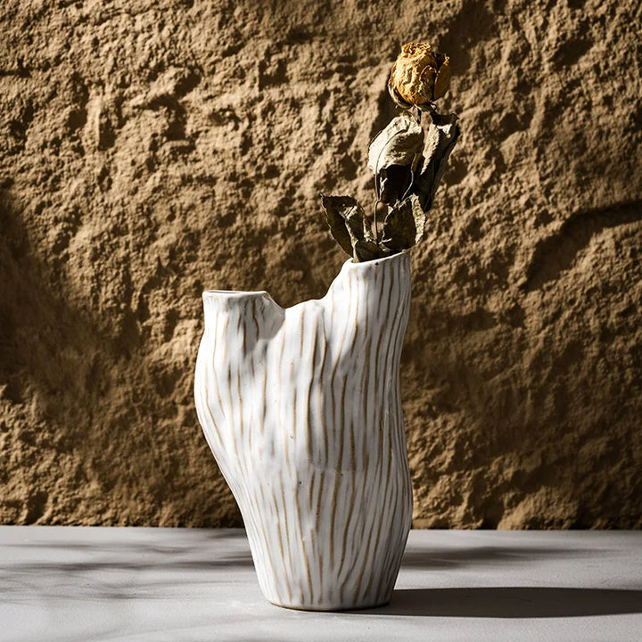 Double Mouth Ceramic Vase – Wabi Sabi Nordic Home Decor