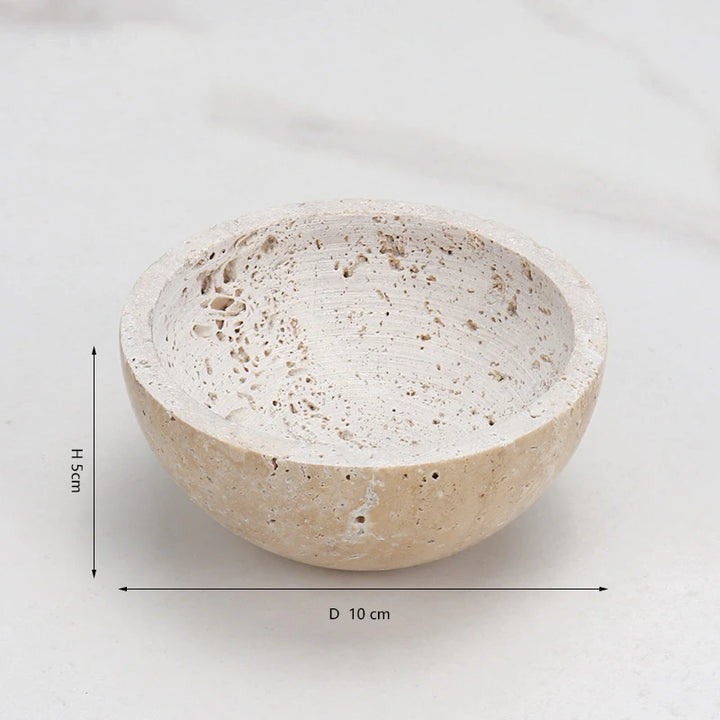 Beige Travertine Sphere Incense Burner – Natural Marble Mubkhar for Aromatherapy, Meditation & Home Decor | 10.5cm Handcrafted Stone Ornament
