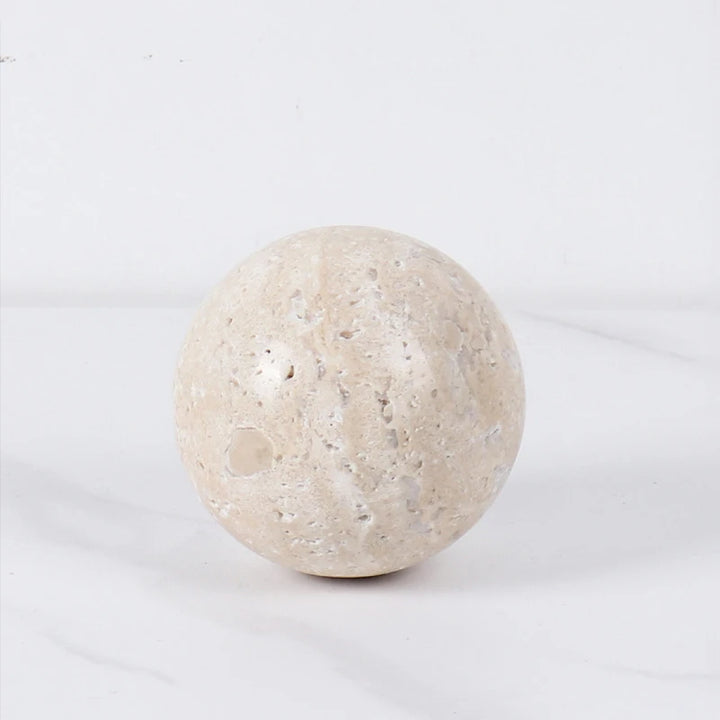 Natural Marble Decorative Sphere – Travertine Stone Ball Décor