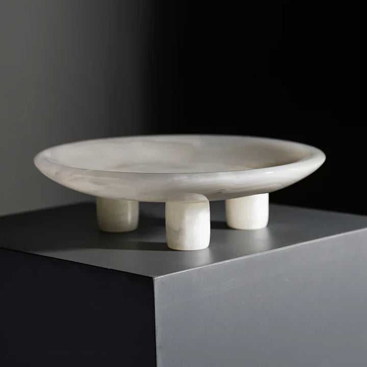 White Onyx Marble Vanity Tray – Luxury Stone Organizer for Perfume, Jewelry & Coffee Table Décor