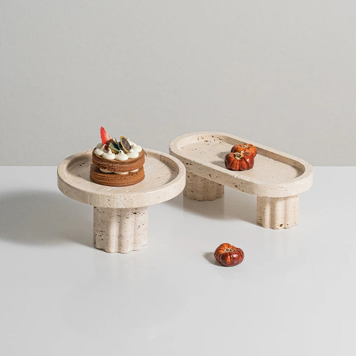 Travertine Marble Tray – Decorative Catchall for Perfume & Jewelry