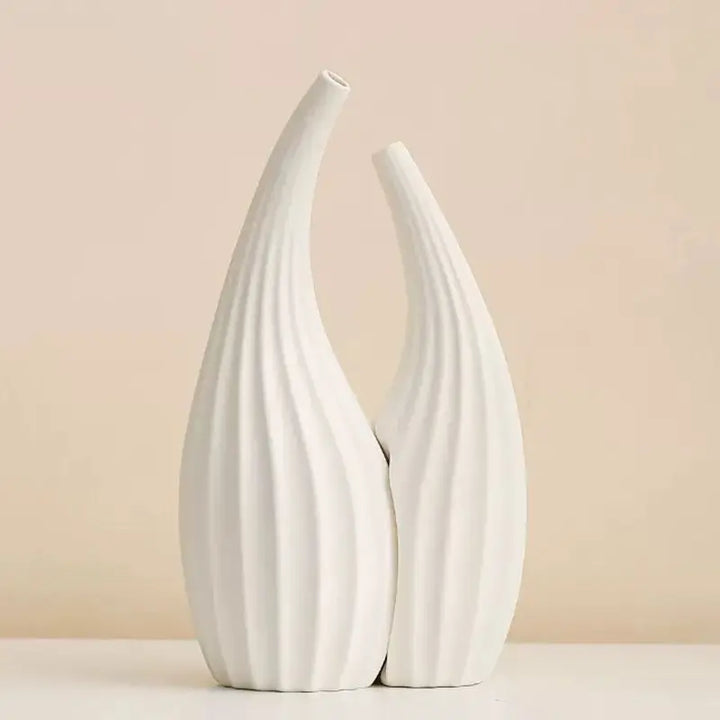 Abstract Couple Ceramic Vase Set – Modern Nordic Decor