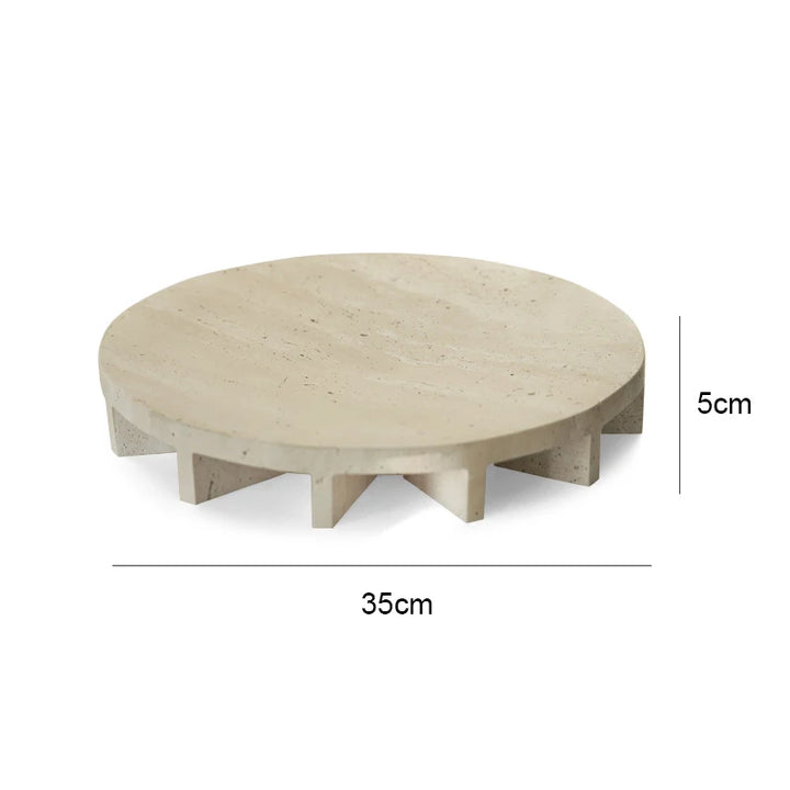 Travertine Pedestal Bowl – Decorative Marble Fruit Tray