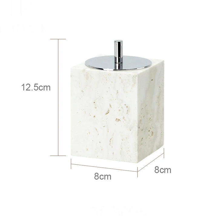 Beige Travertine Bathroom Set – Natural Marble Accessories