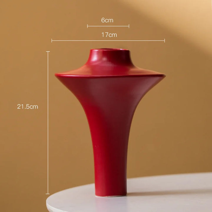 French Cream Ceramic Vase – Minimalist Nordic Centerpiece