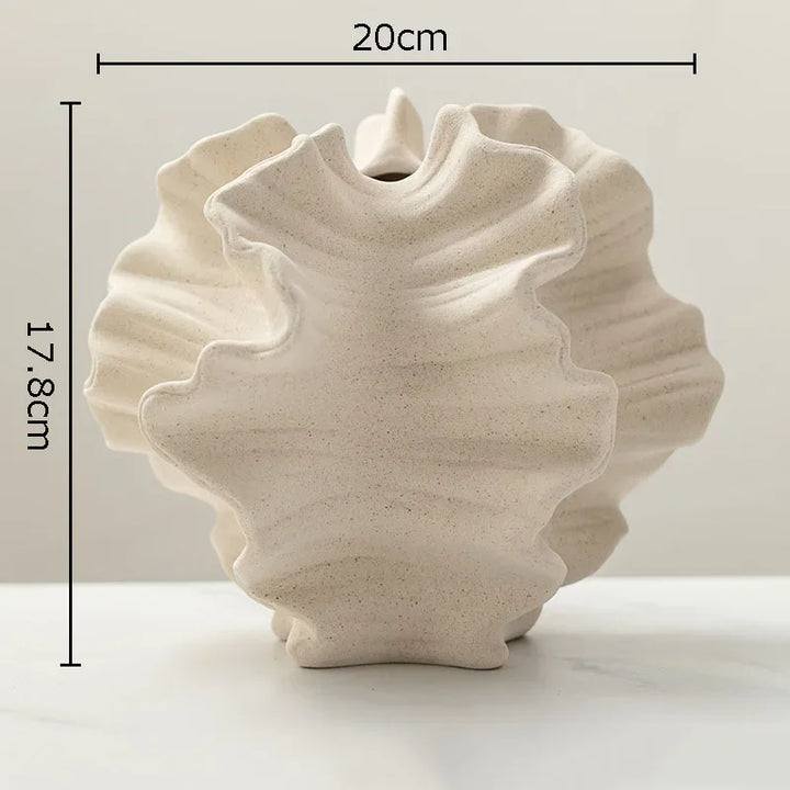 Abstract Ceramic Wrinkle Vase – Modern Decorative Flower Pot