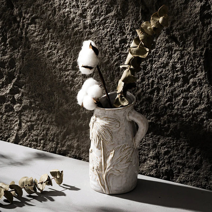 Wabi Sabi Ceramic Vase – Nordic Retro Tabletop Decor