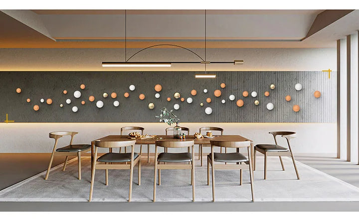 Golden and Silver Ball Wall Hanging Set – Modern Decor