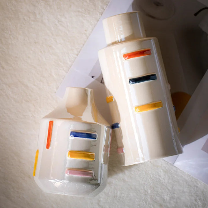 Colorful Ceramic Dopamine Vase – Modern Table Decor