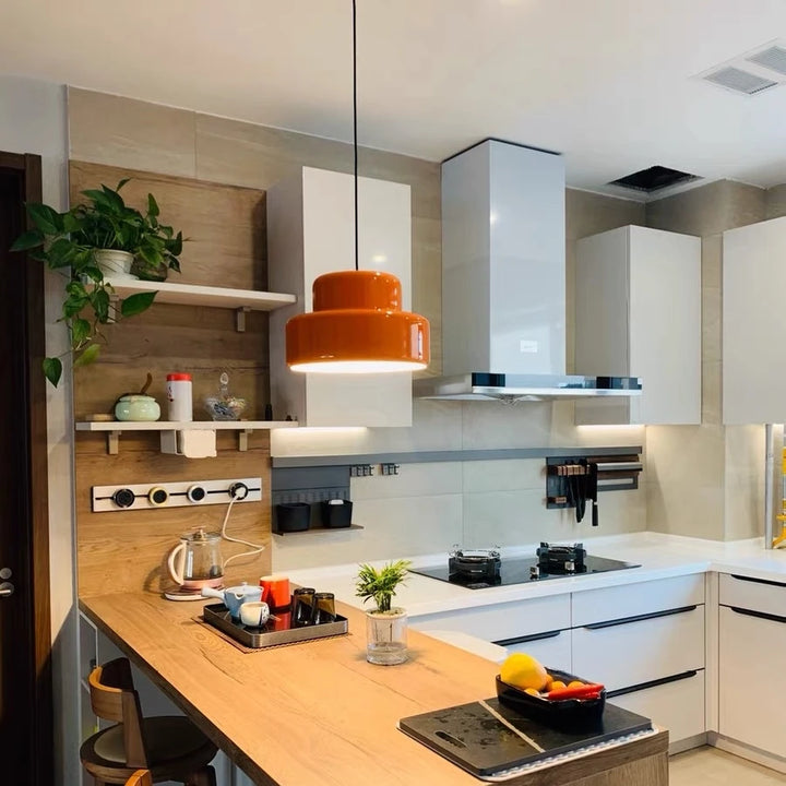 Bauhaus Vintage Orange Pendant Lamp – Retro Iron Light