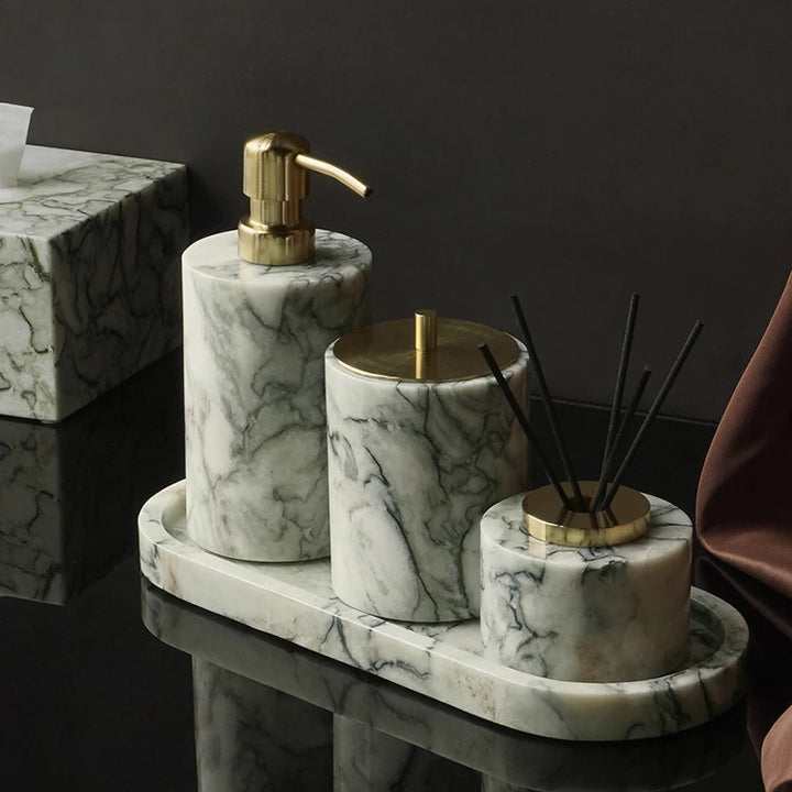 Cold Emerald Marble Bathroom Accessories Set