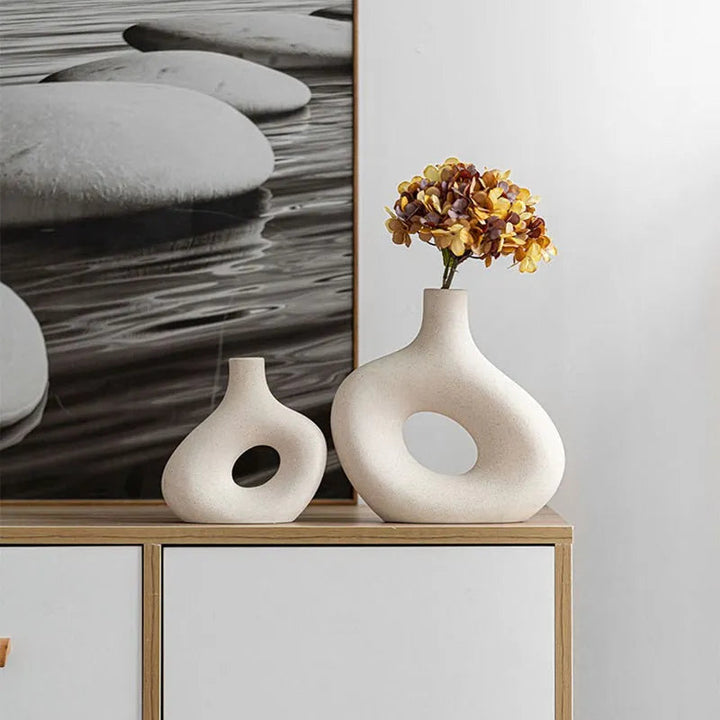 Nordic Matte Ceramic Vase – Modern Zen Home Decor