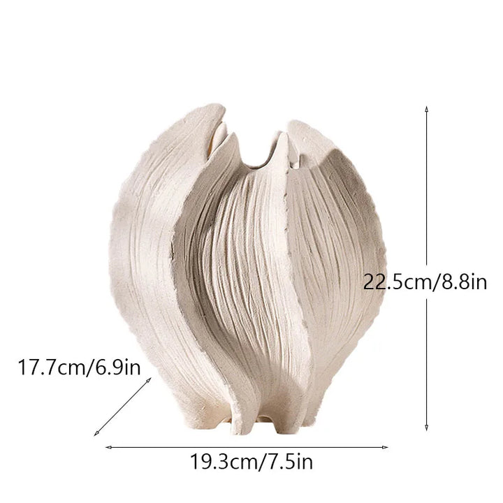 Ceramic Coastal Vase – Nordic Starfish & Waves Decor