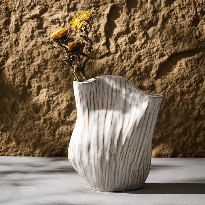 Double Mouth Ceramic Vase – Wabi Sabi Nordic Home Decor