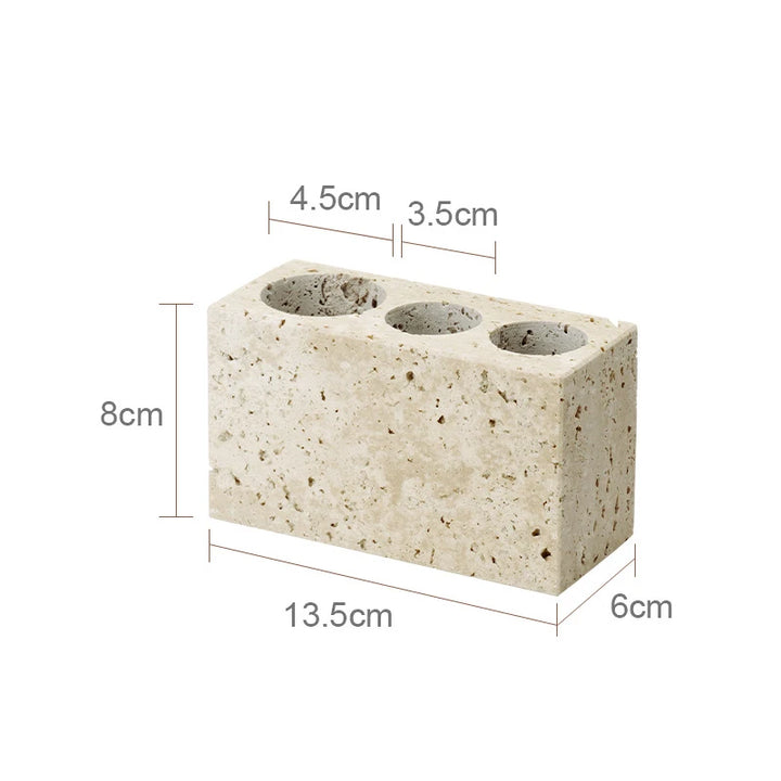 Beige Travertine Marble Bathroom Set – Luxury 9-Piece Natural Stone Accessories