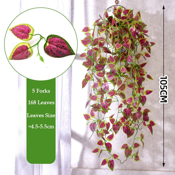 105cm Artificial Ivy Vine – 5 Forks Green Hanging Plant