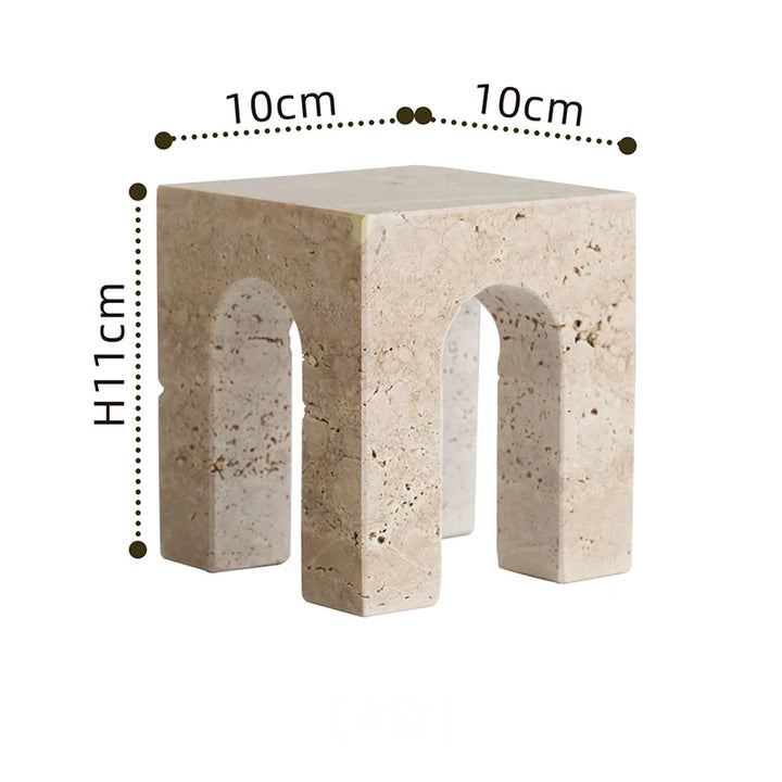 Travertine Archway Sculpture – Modern Stone Figurine for Shelf, Coffee Table, Bookshelf & TV Cabinet | Minimalist Home Decor