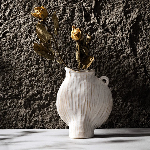 Wabi Sabi Ceramic Vase – Nordic Tabletop Home Decor