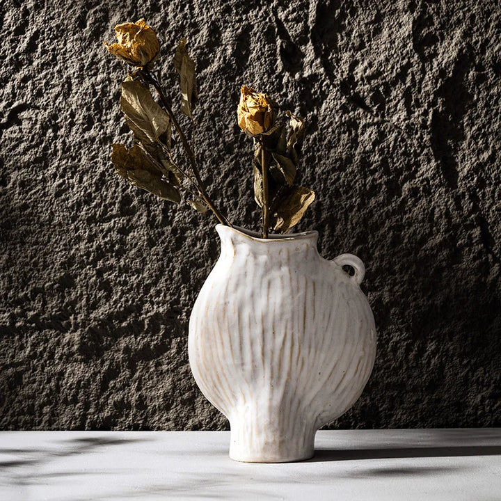 Wabi Sabi Ceramic Vase – Nordic Tabletop Home Decor