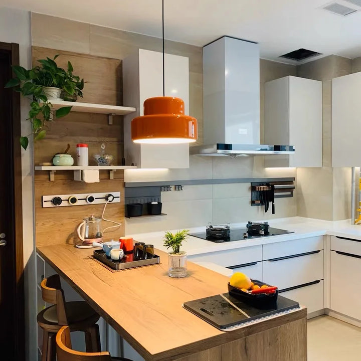 Bauhaus Vintage Orange Pendant Lamp – Retro Iron Light