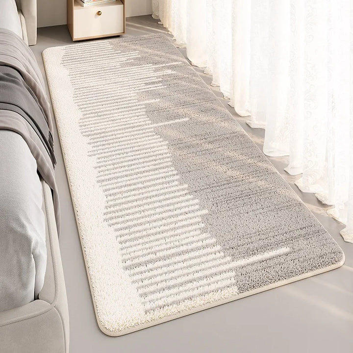 Alfombra suave y geométrica de felpa: antideslizante, imitación cachemira, ideal para sala de estar, dormitorio y habitación infantil.