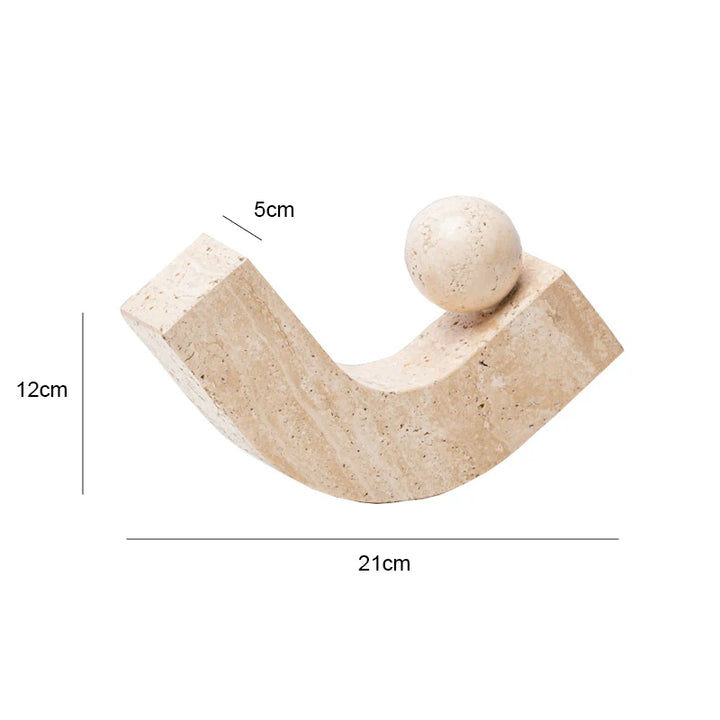Travertine Archway Sculpture – Modern Stone Figurine for Shelf, Coffee Table, Bookshelf & TV Cabinet | Minimalist Home Decor