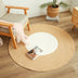 Round Woven Jute Rug with Tassels – Handmade Floor Mat