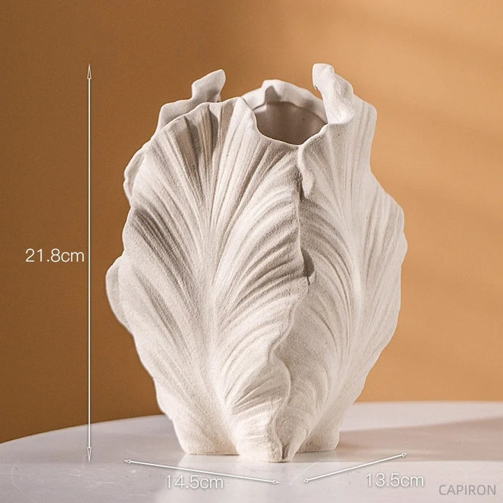 Modern Irregular Ceramic Vase – Nordic Centerpiece for Pampas Grass & Dried Flowers