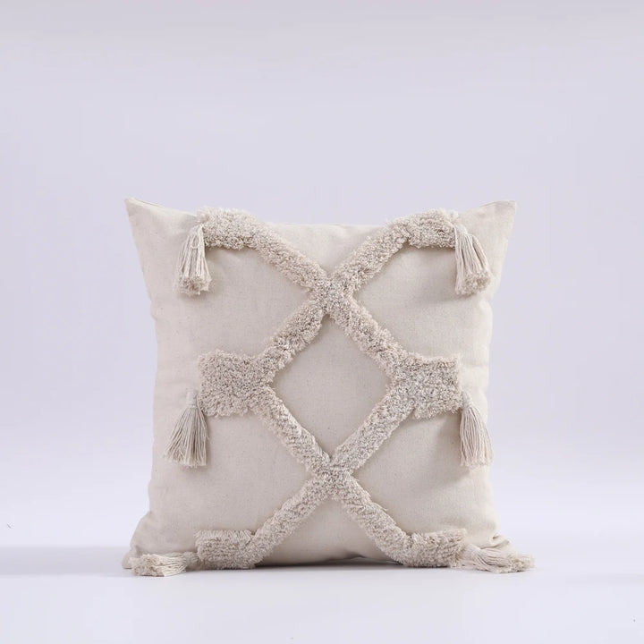 Boho Chenille Tufted Cushion Cover – Luxury with Tassels