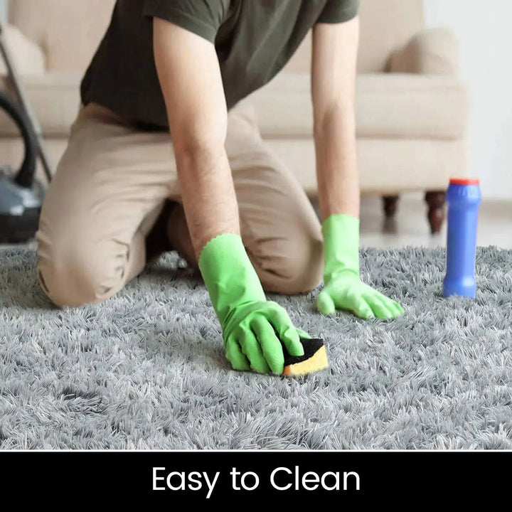 Oval Silky Plush Soft Rug for Modern Living Room