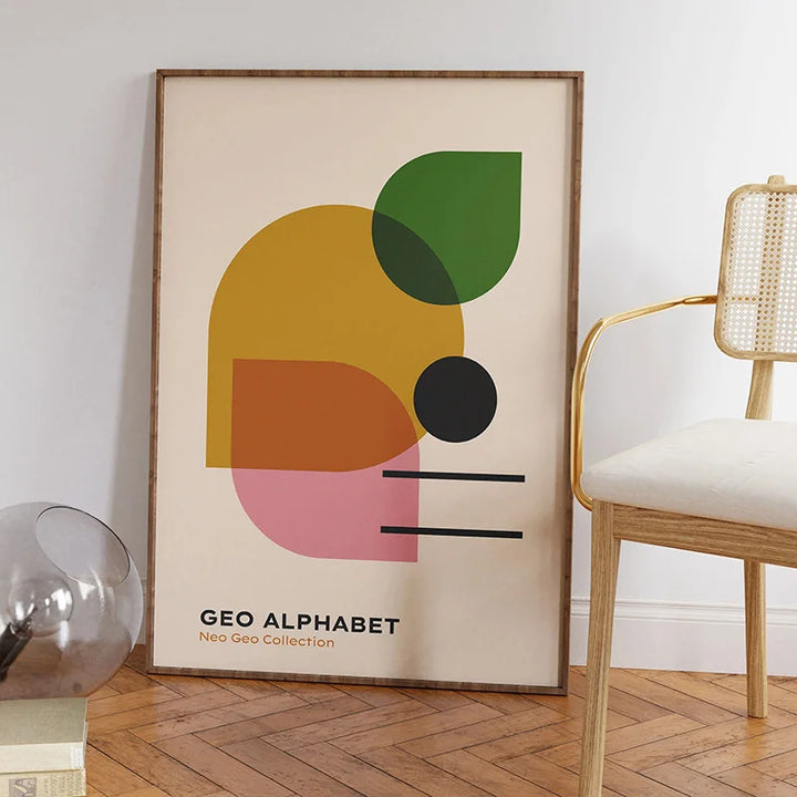Retro Bauhaus Canvas Print – Abstract Geometric Wall Art