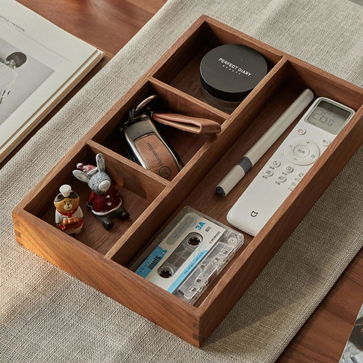 Solid Wood Organizer Box – Desk & Coffee Table Storage Tray