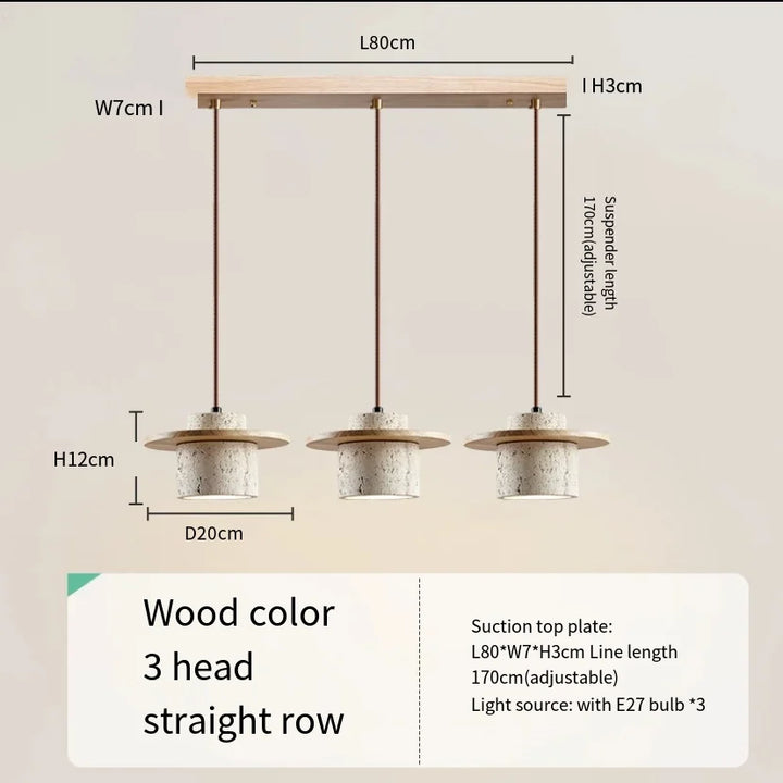 Japanese Minimalist Stone Pendant Light – LED Indoor Lamp