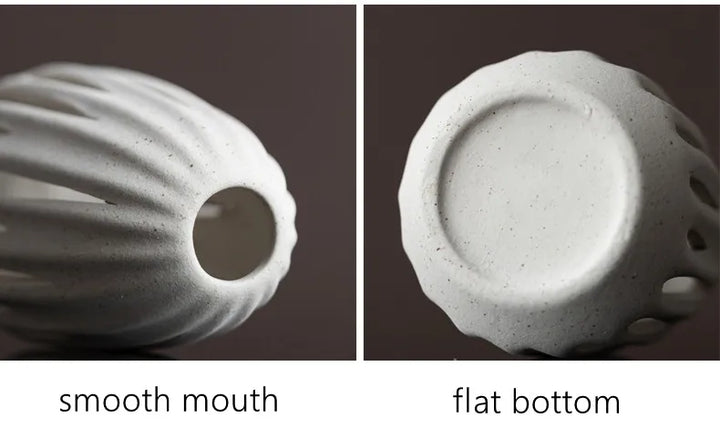 Nordic Ceramic Hollow Vase – Modern Centerpiece for Home & Office