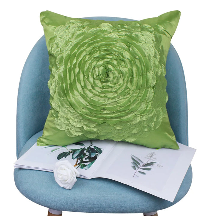 Rose Embroidered Pillow Cover – Decorative Cushion