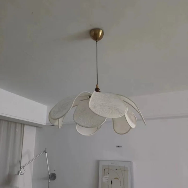 Cream Fabric Pendant Light – Nordic French Retro Chandelier