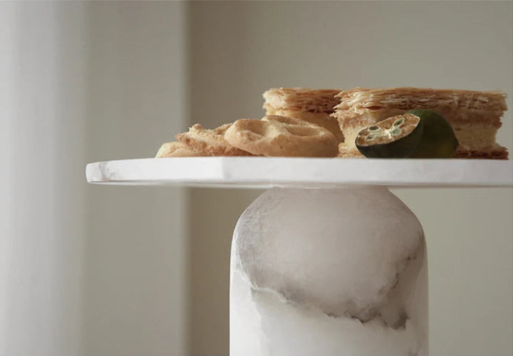 White Onyx Marble Cake Stand – Pedestal Dessert Tray