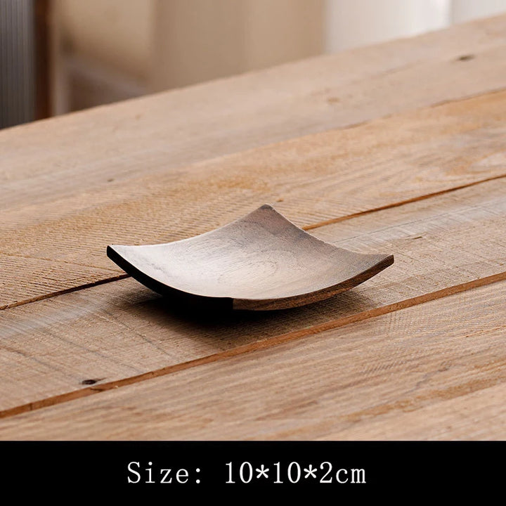 Black Walnut Wood Serving Tray – Handmade Tea & Snack Organizer for Desserts, Nuts, and Home Table Decor
