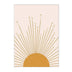 Terracotta & Mustard Sun Canvas Print – Abstract Boho Geometry and Leaf Art Mid-Century Wall Decor