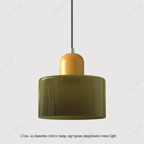 Modern Glass LED Pendant Light – E27 Cream Style Chandelier for Living Room, Bedroom & Dining