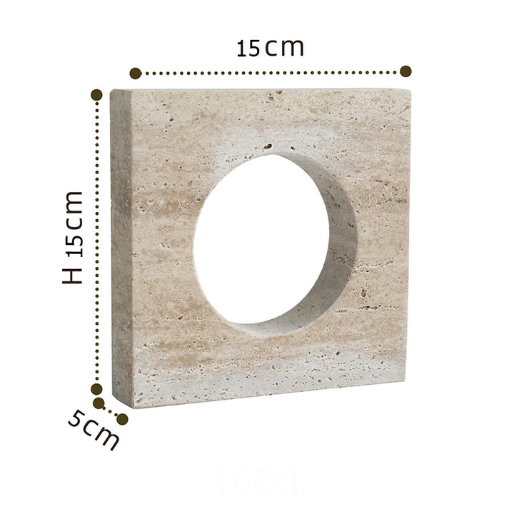 Modern Travertine Arch Sculpture – Decorative Statue