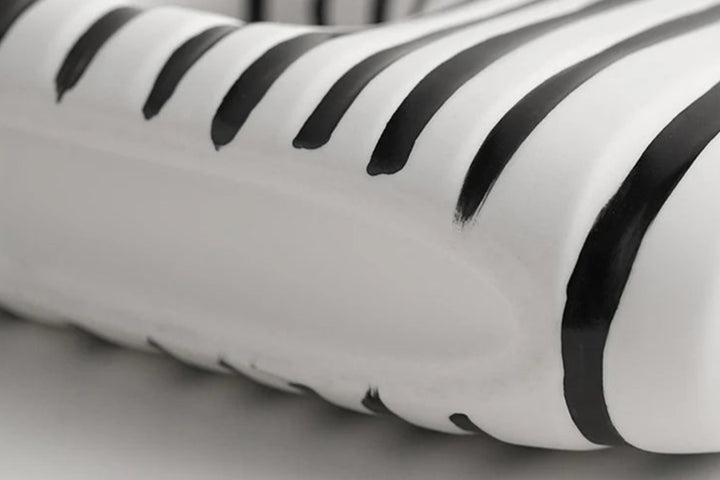 Zebra Striped Ceramic Vase – Modern Tabletop Decor