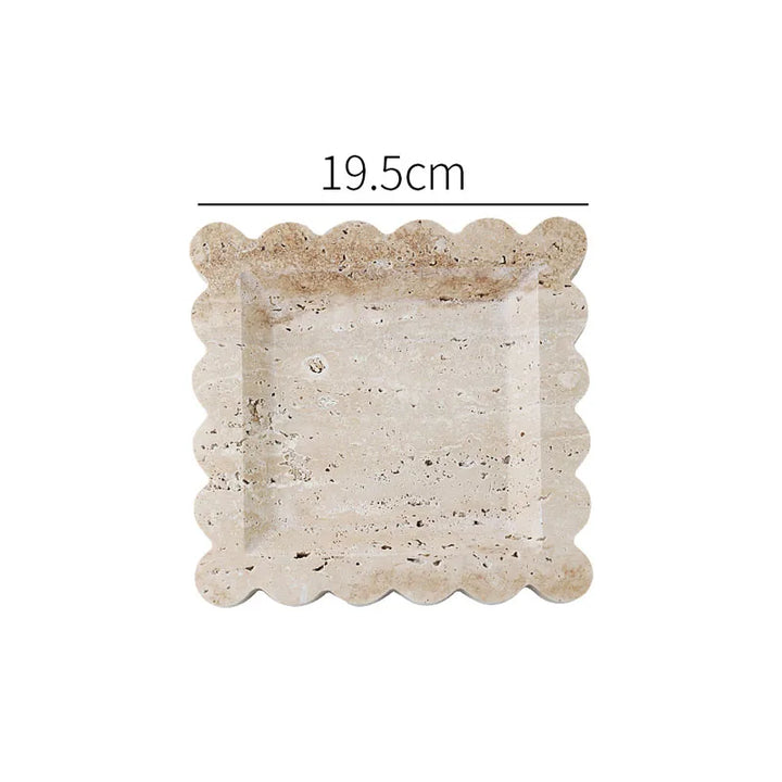 Travertine Scalloped Edge Vanity Tray